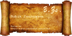 Bubik Zsuzsanna névjegykártya